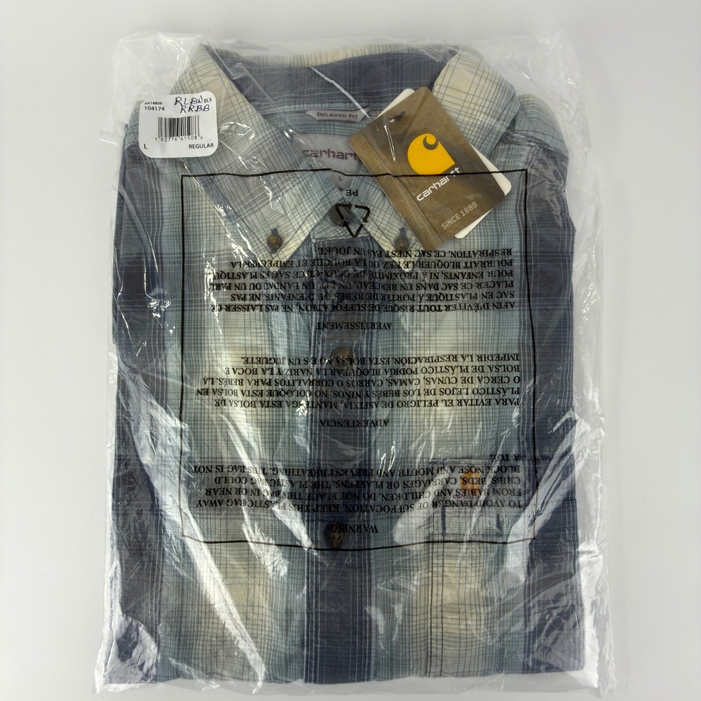 Carhartt Relaxed Fit Lightweight Short Sleeve Button Plaid Shirt Mens Large NWT